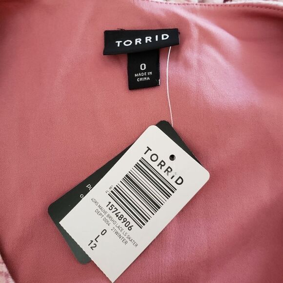 Torrid Brushed Lace Skater Dress Sz 0 - Picture 8 of 10